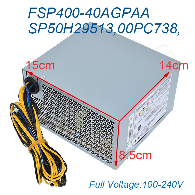 레노버 FSP400-40AGPAA SP50H29513 00PC738 최대 400W 10pin 그래픽 카드 6pin 서버 전원 공급 장치